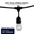 thumbnail image 2 of Bulbrite 812312 30 ft. String Light Kit with Clear Vintage Style S14 Incandescent Light Bulbs, 2 of 7