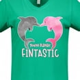 thumbnail image 4 of Inktastic You're Flippin' Fintastic Dolphins Women's V-Neck T-Shirt, 4 of 5