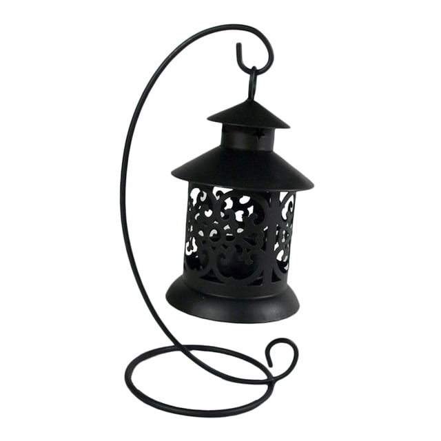 Linterna Candebro Candelero Linterna con soporte para decoración de bodas de nisterio del Interior Negro Sunnimix Candelabro de hierro hueco