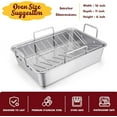 thumbnail image 4 of Roasting Pan, 16 x 11.5 Inch Stainless Steel Turkey Roaster with V-shaped & Flat Rack, Non-toxic & Heavy Duty Deep Broiling Pan, Dishwasher Safe - Large, 4 of 8