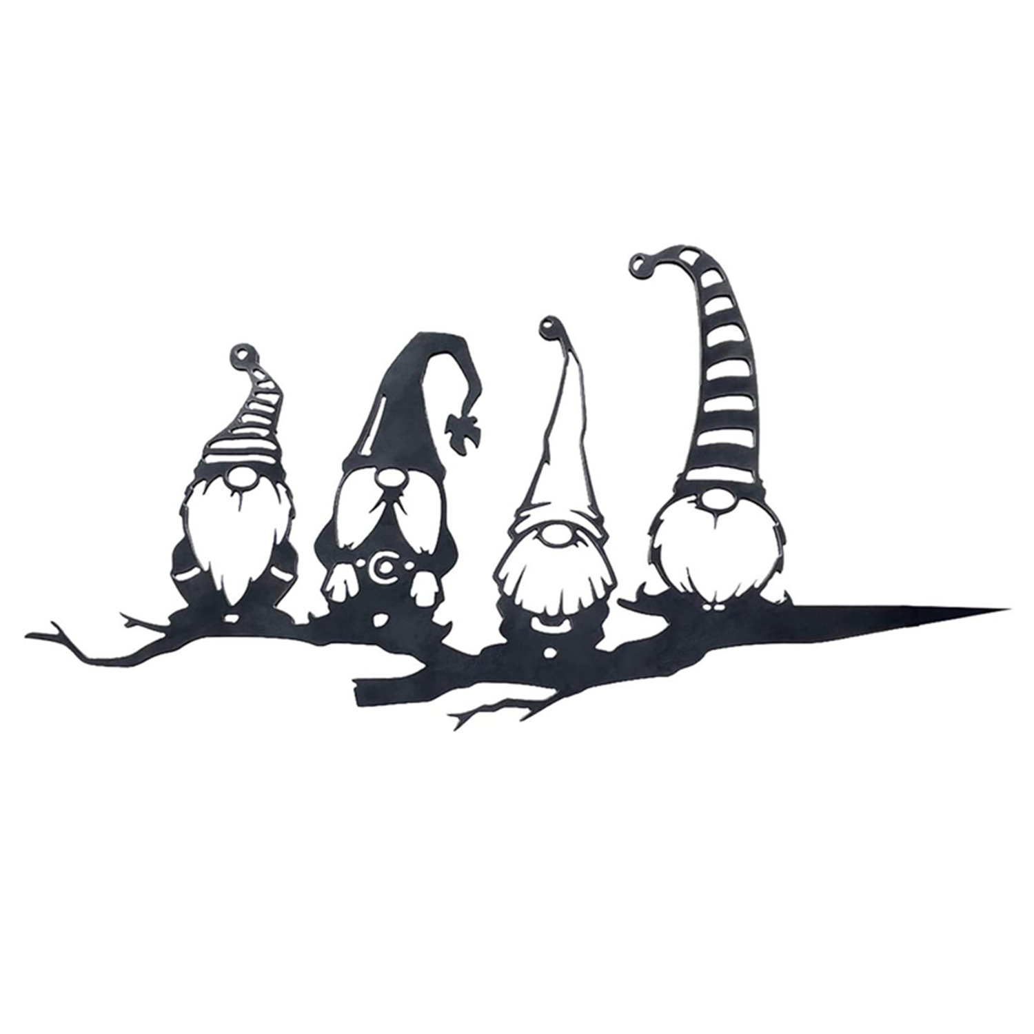 Silhouette design store Tree Branch Gnomes Decoration - Metal Hollowed Out Gnomes Statue Easter