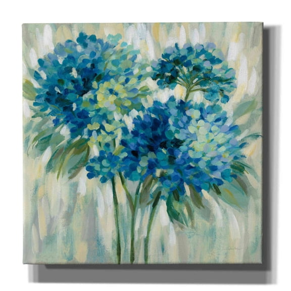 Epic Graffiti 'Burst of Hydrangeas' by Silvia Vassileva, Canvas Wall Art, 12"x12"