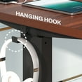 thumbnail image 6 of FunniHomi 60" x 24" Electric Height Adjustable Standing Desk with Hooks, Whole-Piece Desktop Cable Management Tray, and Built-in Power Outlet (Black Frame + Mahogany Top, 2 Packages), 6 of 11