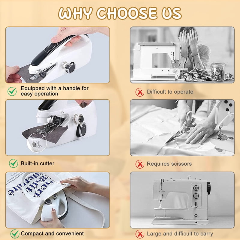 S8 Portable Mini Handheld Sewing Machine Set with Storage Box+Sewing Kit for Beginners Adults