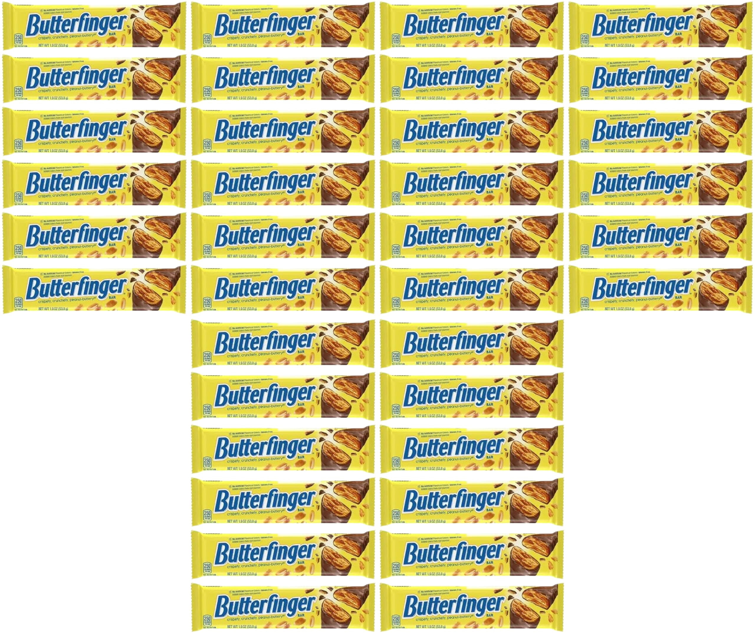 Butterfinger, Bulk, Chocolatey, Peanut-Buttery, Full Size Individually Wrapped Candy Bars, Valentines Day Gift, 1.9 oz Each (36 Count)
