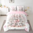 thumbnail image 2 of Homewish Xmas Tree 7pcs Bedding Comforter Set for Female Teens Girls,Merry Christmas Queen Bedding Sets Super Cozy,Pink Bowknot Snowflake Queen Sheet Sets,Ultra Soft Home Decor,Reversible, 2 of 8