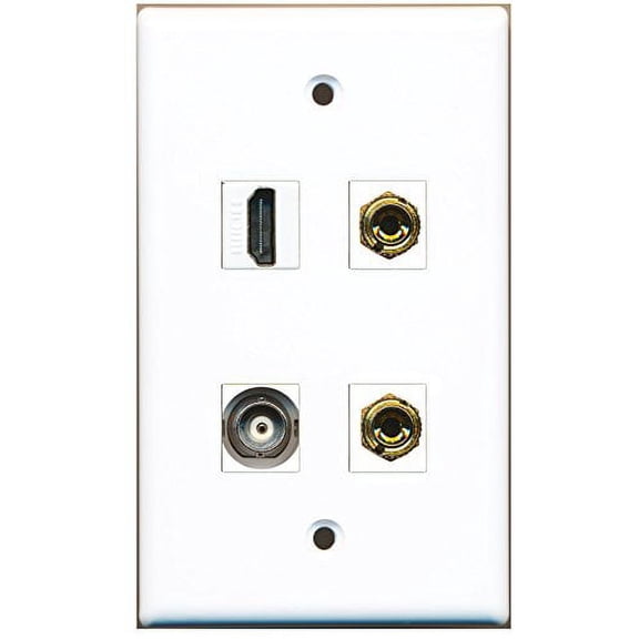 RiteAV - 1 Port HDMI 1 Port BNC 2 Port Banana Speaker Wall Plate