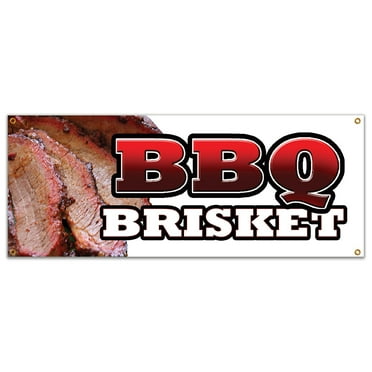 SignMission B-Bbq Brisket 18 x 48 in. BBQ Brisket Banner Sign