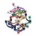thumbnail image 1 of Eyebrow Rings Piercing Curved Barbell 20 Pack Anodized Titanium Tragus Rook 16G, 1 of 1