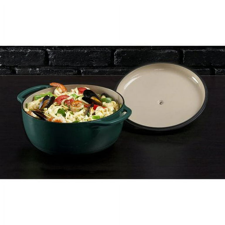 Lodge Cast Iron 6 Quart Enameled Cast Iron Dutch Oven in Lagoon - Ideal for  Slow-Roasting, Simmering, and Baking - Blue in the Cooking Pots department  at