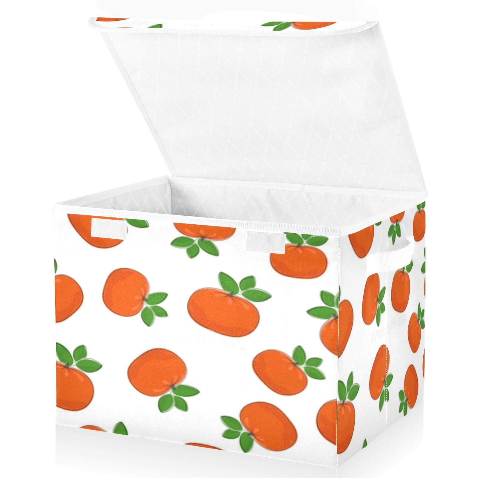 Orange fruit seamless pattern(2) Large Toy Box Chest Storage with Flip-Top Lid, Collapsible Storage Boxes Container Bins for Toys, Playroom Organizers