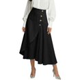 thumbnail image 2 of Maxi Flowy Skirts for Women Summer Elastic High Waisted Dressy Casual Ruffle Asymmetrical Hem Long Linen Wrap Skirt, 2 of 7