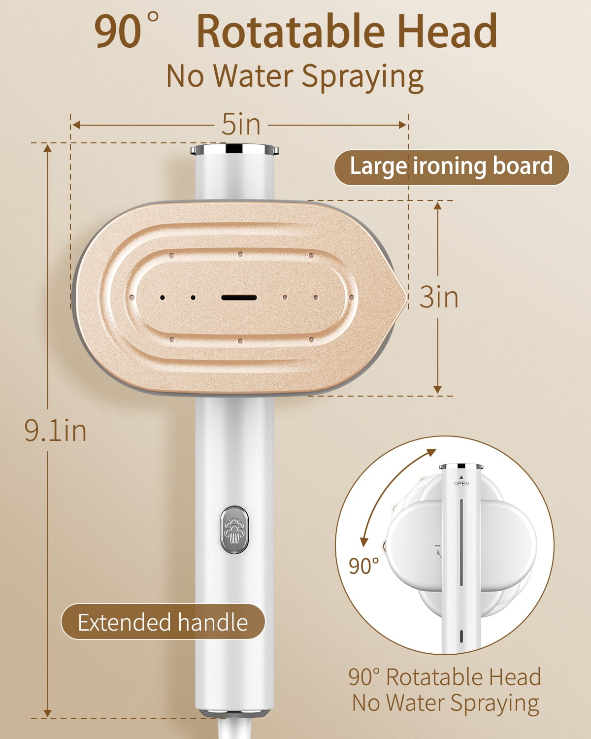 Hulmay Travel Steamer for Clothes, 1200W Portable Steam & Iron 2 in 1, 15s Heat-up, Handheld Garment Steamers for Travel Home Office (110-120V)