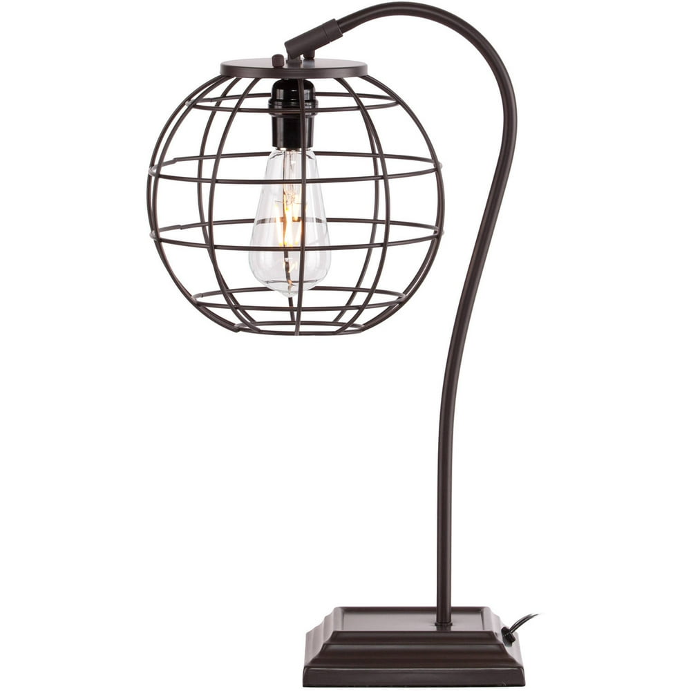 Slade Industrial Edison Style Table Lamp, Black, LED Bulb Included