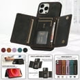 thumbnail image 2 of PU Leather Wallet Case for iPhone 12 Pro Max 6.7 inch, with Credit Card Holder Cash Pocket Kickstand Matte Shockproof Business Vintage Magnetic Buttons Case Cover for iPhone 12 Pro Max, Black, 2 of 6