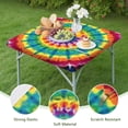 thumbnail image 4 of Rainbow Tie Dye Mandala Pattern Square Fitted Tablecloth with Elastic Edge,Square Table Cover,Washable Elastic Table Cover for Home Kitchen Party Decor 34"x34", 4 of 6