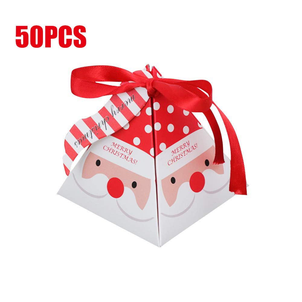 Xmas Present pouch Christmas Kraft Gift Bag Paper Candy Boxes Pillow Shape 