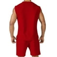 thumbnail image 2 of Vedolay Matching Short Sets For Men Men's 2 Piece Outfits Tracksuits Short Sleeve and Shorts Sets,Red XL, 2 of 3