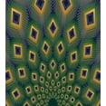 thumbnail image 3 of Peacock Duvet Cover Set, Modern Abstract Geometry Inspired Pattern of Fascinating Feathers, Decorative 3 Piece Bedding Set with 2 Pillow Shams, King Size, Forest Green Multicolor, by Ambesonne, 3 of 3