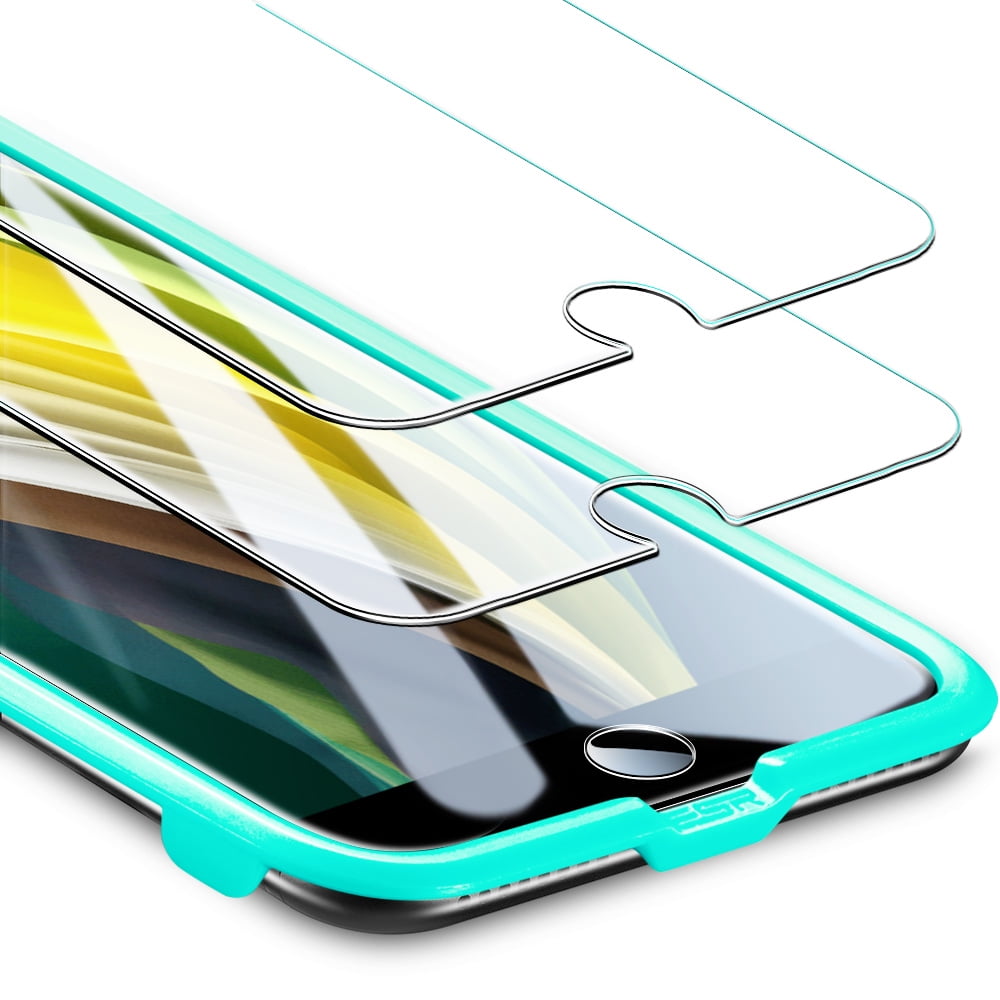 [2 Pack] ESR Tempered Glass Screen Protector for iPhone SE 2022/iPhone SE 2020/iPhone SE3/SE2/8/7/6S/6, 9H Hardness, HD Clear, Case-Friendly, Anti-Scratch, with Easy Install Kit