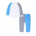 thumbnail image 2 of Annhoo Kids Boys Girls Outfits Trendy Color Block Sets Long Sleeve Crewneck Tops with Pants Toddler Loungewear, 2 of 9