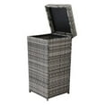 thumbnail image 5 of With Top Cover Iron Frame Rattan Trash Can Gary Gradient, 5 of 14