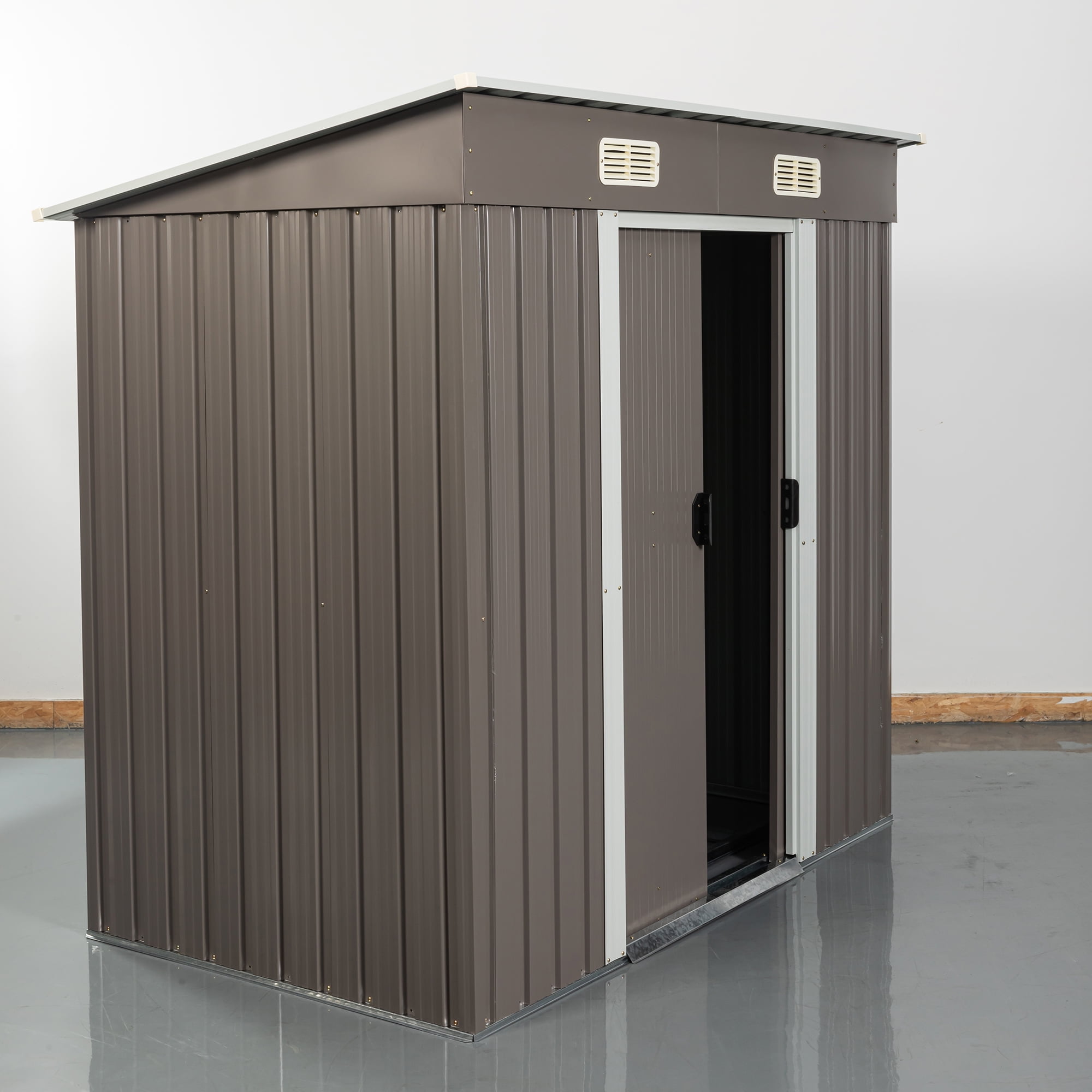 Aimee Lii 72"x42" Metal Outdoor Storage Shed, Utility Tool Shed Storage House, Metal Sheds Outdoor Storage for Backyard Garden Patio Lawn, Gray Aimee Lii 72"x42" Metal Outdoor Storage Shed, Utility Tool Shed Storage House, Metal Sheds Outdoor Storage for Backyard Garden Patio Lawn, Gray