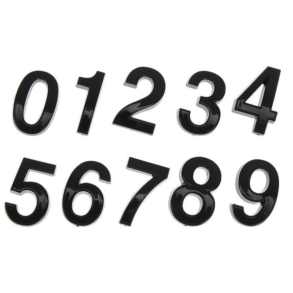 10 Pcs Mailbox Numbers Number No Screw Door Numbers Black