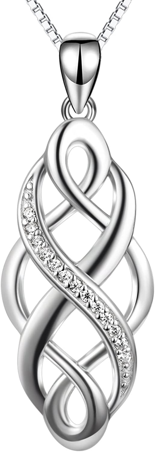 Celtic Knot  Pendant with Zircon 925 Silver