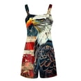 thumbnail image 5 of QATAINLAV Jumpsuit 4th of July, American Flag Graphic Jumpsuits Women's Casual Short Bib Romper Lightweight Linen Going Out Workout Jumpsuit with Pocket Multicolor L, 5 of 6