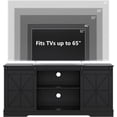thumbnail image 2 of PUFFCAFE Farmhouse TV Stand for 65" 60" 55" Tvs,Entertainment Center with Storage & Sliding Barn Doors,Media TV Console Table,Black TV Stand for Living Room, 2 of 7