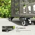 thumbnail image 5 of Outsunny Rattan Pool Float Storage Organizer, Wheeled Pool Caddy with Basket Shelf Towel Bars, Mixed-Gray, 5 of 9