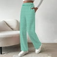 thumbnail image 6 of Maean Women's Striped Pants Fleece Fuzzy Lined Straight Leg Loose Trousers Casual High Waist Sweatpants, 6 of 7