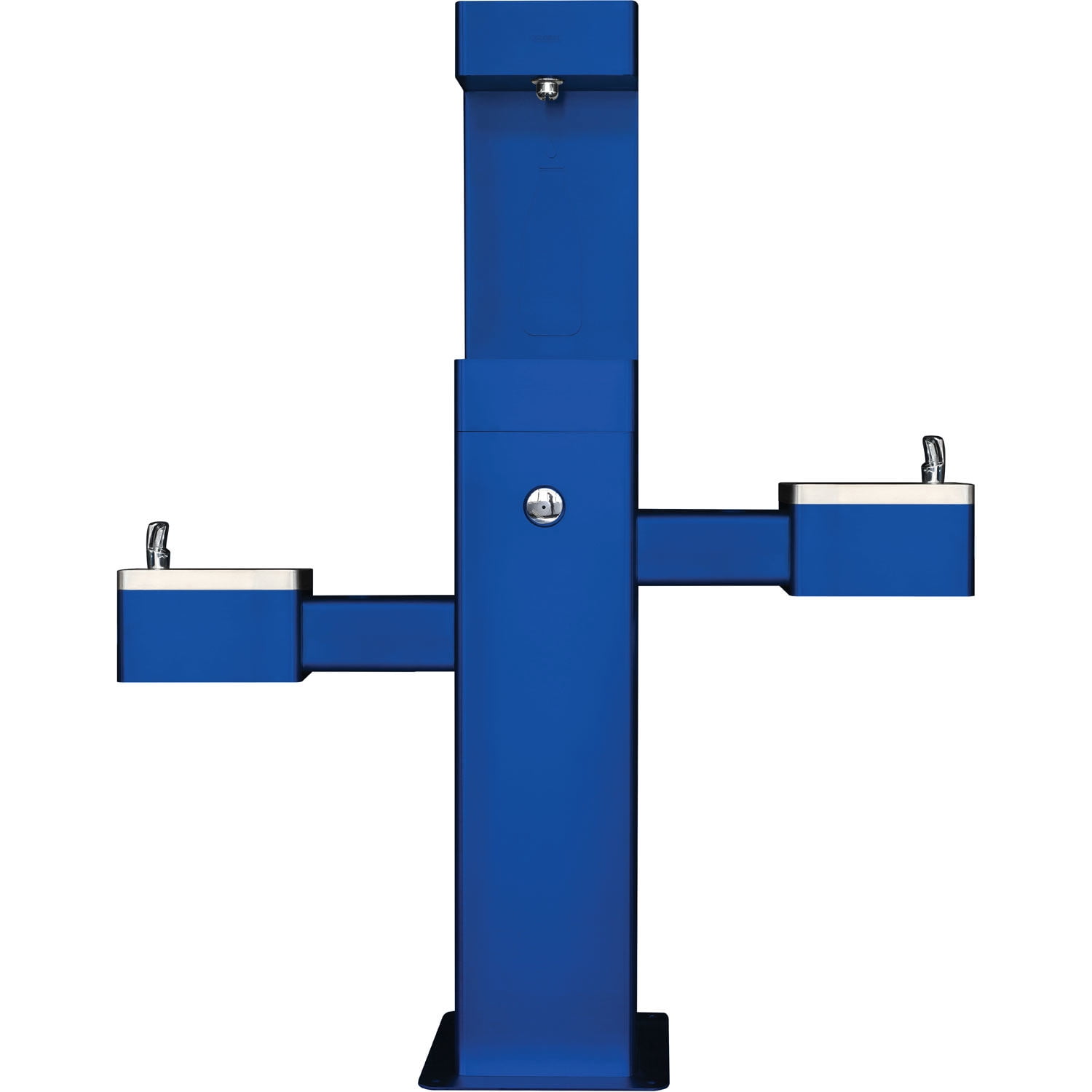 Outdoor Bottle Filling Station & Bi-Level Drinking Fountain, Blue Powder Coat