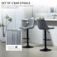 thumbnail image 4 of HOMCOM Tabourets de Bar Ensemble de 2 Tabourets de Bar Pivotants Réglables avec Dossier Gris, 4 of 10