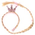 thumbnail image 1 of EeaseMX 1 diadema con corona y trenza falsa para disfrazar en el escenario del festival (flor de color aleatorio)., 1 of 8