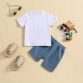 thumbnail image 4 of Baby Boy Outfit Toddler Kids Boys Clothes Outfits Sets Summer Cotton Round Neck Print Sleeveless Beach 0 3 6 12 18 24 Months Tshirt Shorts Pants Set 2 Piece, 4 of 6