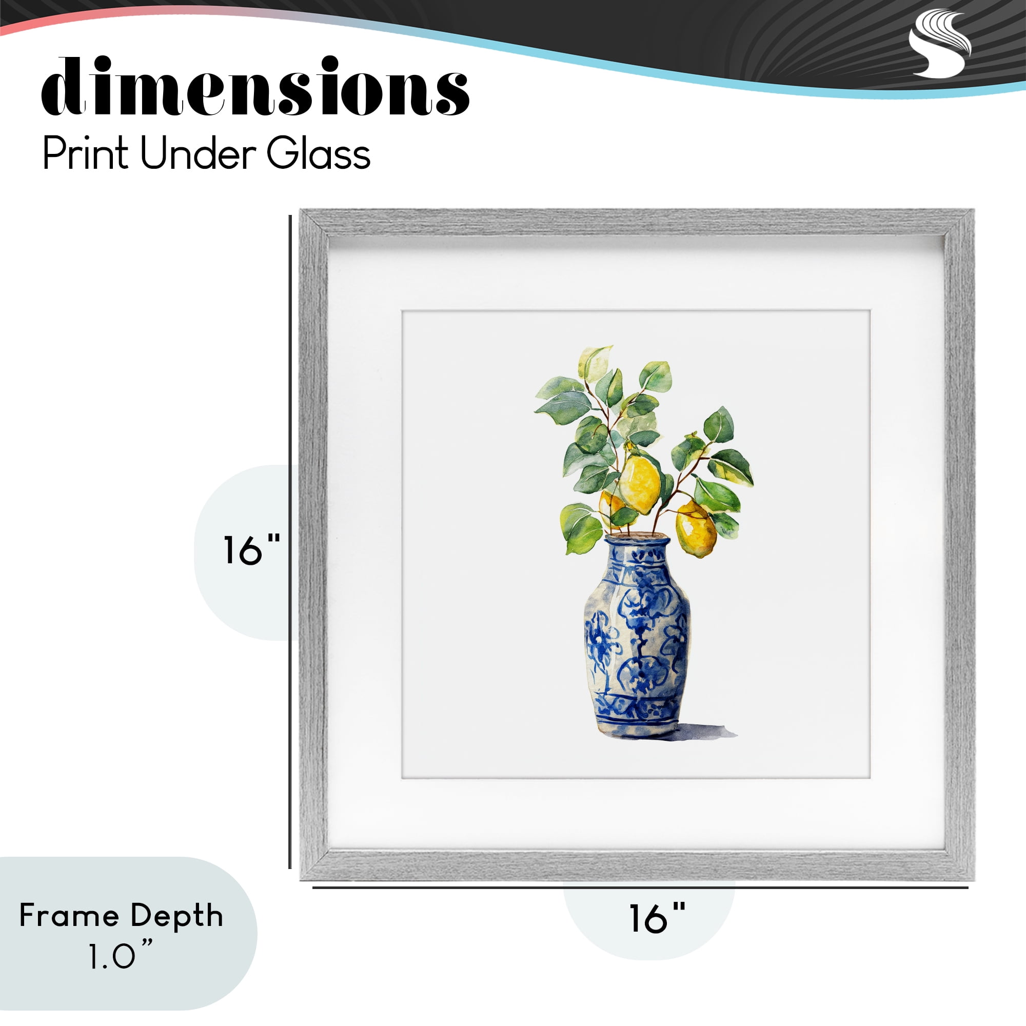Stupell Industries Vase Of Sunshine Gray Framed Print Under Glass, design by Svetlana Aleynikova