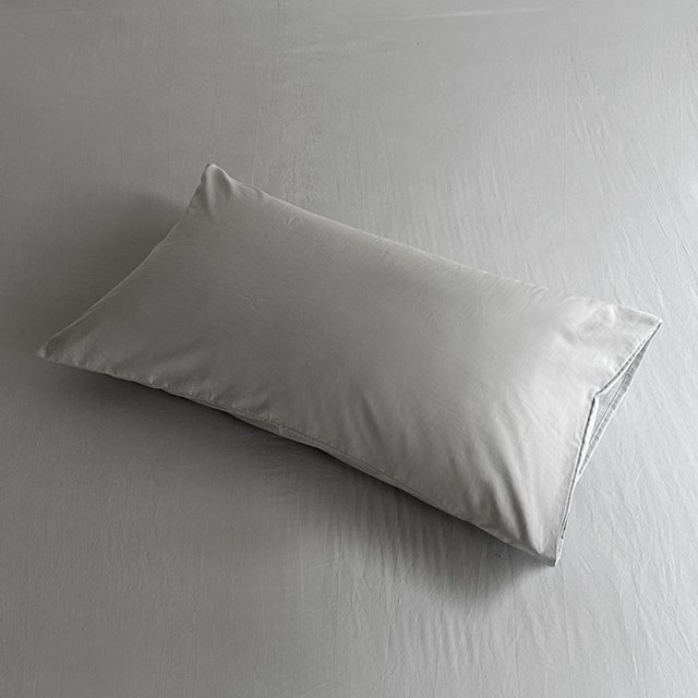 Nvzi fundas de almohada de algodón liso. Lo simple no es simple; fundas de almohada de algodón de alta calidad para dormir más plácidamente. 48 x 74 cm (gris claro).