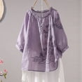 thumbnail image 7 of Bixock Maternity's Tops 3/4 Sleeve Crew Neck Plus Size Loose Casual Maternity Shirt Pregnancy Blouse Summer Maternity Clothes, 7 of 7