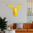 thumbnail image 6 of 3D Resin Deer Head Sculpture Antlers Wall Mounted Geometrical Stag Bar Decor Yellow, 6 of 7