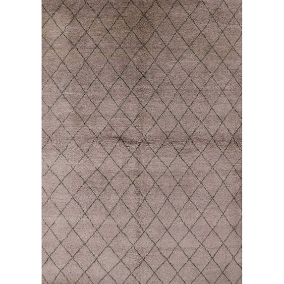 Ahgly Company Machine Washable Indoor Rectangle Industrial Modern Puce Purple Area Rugs, 2' x 4'