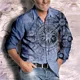 thumbnail image 3 of Camisa de solapa retro de moda de manga larga, informal, para exteriores, para hombre, con brújula, ruleta, patrón HD, diseño de diseñador 2024, nuevo, 3 of 5
