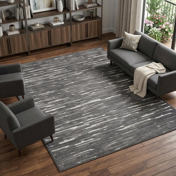 7' X 9' Gray Geometric Area Rug