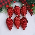 thumbnail image 3 of Cheapark 6Pcs 3.7in Plastic Christmas Tree Ornaments - Shaped Pendant Baubles, Colorful Decor for Xmas Tree & Holiday Accents, 3 of 7
