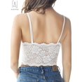 thumbnail image 4 of Gustave 3 Pack Women Sexy Lace Padded Camisole V Neck Crochet Bralette Half Bra Spaghetti Strap Crop Tops Vest "White, L", 4 of 10