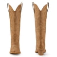 thumbnail image 2 of SMILIN Women's Knee High Cowboy Boots, Embroidered Pointed Toe Tall Western Cowgirl Boots, Camel, Size 8, 2 of 7