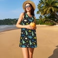 thumbnail image 3 of Fotbe Dinosaur Vestido de Verano sin Mangas para Mujer – Vestido Midi Línea A, Estilo Camiseta Floral, Vestido Playero Casual y Fluido, 3 of 7