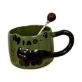 thumbnail image 4 of Taza de café de cerámica taza de beber caliente y fría con cuchara taza de café con leche en relieve para la oficina doméstica dormitorio de hot, 4 of 8