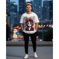 thumbnail image 2 of G West Urban Genesis Men's Oversized T-Shirt White-Red-Black Size- 2XL, 2 of 4